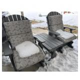 Adirondack Chair Set Gray Wood Table