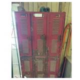 Vintage Red Metal Locker Set