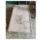 Wooden Platform Cart w Metal Trim