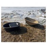 Wheelbarrow tan with green frame