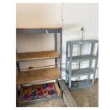 Gray and Blue Shelving Unit