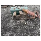 Hand Crank Oil Pump, Vise, Metal Toolbox