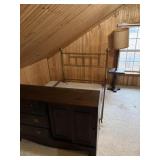 Bed frame  dresser and lamp