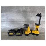 Dewalt 18V Fluorescent Light, Flashlight, Chargers