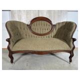 Antique Loveseat On Wheels