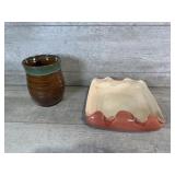 Red Wing Bowl Pottery & Van Briggle Vase