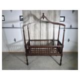 Wood Vintage Canopy Crib on Wheels