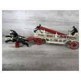 Cast Iron Horse Drawn Fire Engine with Ladders