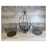 Wire Baskets & Flower Holder