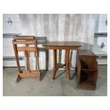 Copper Lined End Table, Rolling Table, Roller