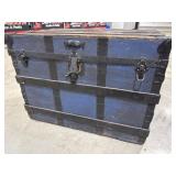 Antique Painted Wooden Trunk