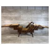 Accordion Style Wooden Sewing Box