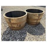 Whiskey Barrel Flower Planters