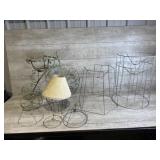 Vintage Lamp Frames and Flower Pot Holder