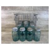 Ball Perfect Mason Jars, Wire Basket