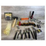 Screwdrivers, pliers, flash light, Allen