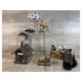 Brass stapler, yard art