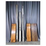 Decorative Wooden Posts, Table Leafs, Wood Slab