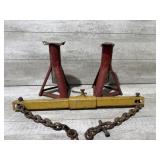 Jack stands and leveling bar