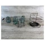 Vintage Canning Jars with Wire Racks, Pie Rack