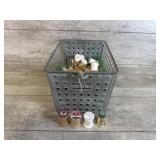 Lyon Gym Metal Locker Basket, Vintage Spools