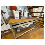 Metal Work Bench With Contents