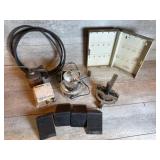 Table saw miter gauge, wheel crocks, light