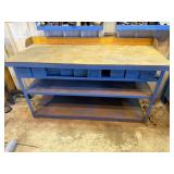 Metal Work Bench With Wood Top