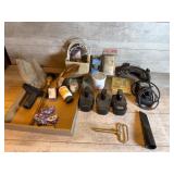 Batteries, charger, hitch pin, misc.