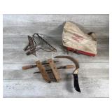 Vintage Yard Hand Tools, Wooden Vice