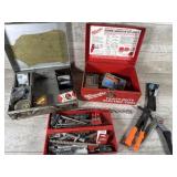 Milwaukee toolbox, masonry bits, rivet tools