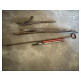 Adjustable hook spanner wrench, pry bars