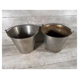 Pair of metal buckets