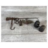 Cast Iron Balance Scale And Weights