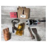 Quick vise, hanger strap, brass stencils