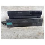 RCA VHS player and Mitsubishi VHS player