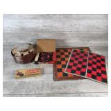 Vintage Poker Set, Checkers And Boards