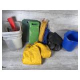 Rain suit, rain boot covers