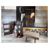 Wooden Shelf, Hand Carved Duck, Wooden Stool