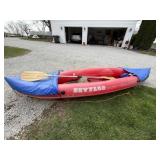 Inflatable Canoe With Paddle, Inflator