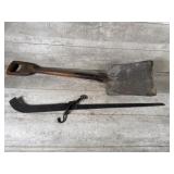 Old weight and shovel