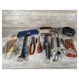 Contouring gauge, axe, magnifying glasses,