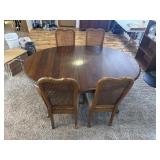 Wood Dining Table and Four Chairs
