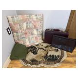 Rug, Cushion, Two Leather Brief Cases