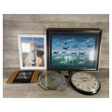 Framed Pictures, Clocks