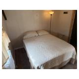 Bed with Metal Frame and Lamp