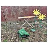 Metal Sunflowers, Ironing Board, Plastic Grass,