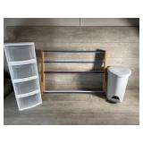 Storage container, trash can, drying rack