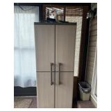 Plastic Storage Shelf with Contents