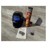 Welding rods, welding helmet